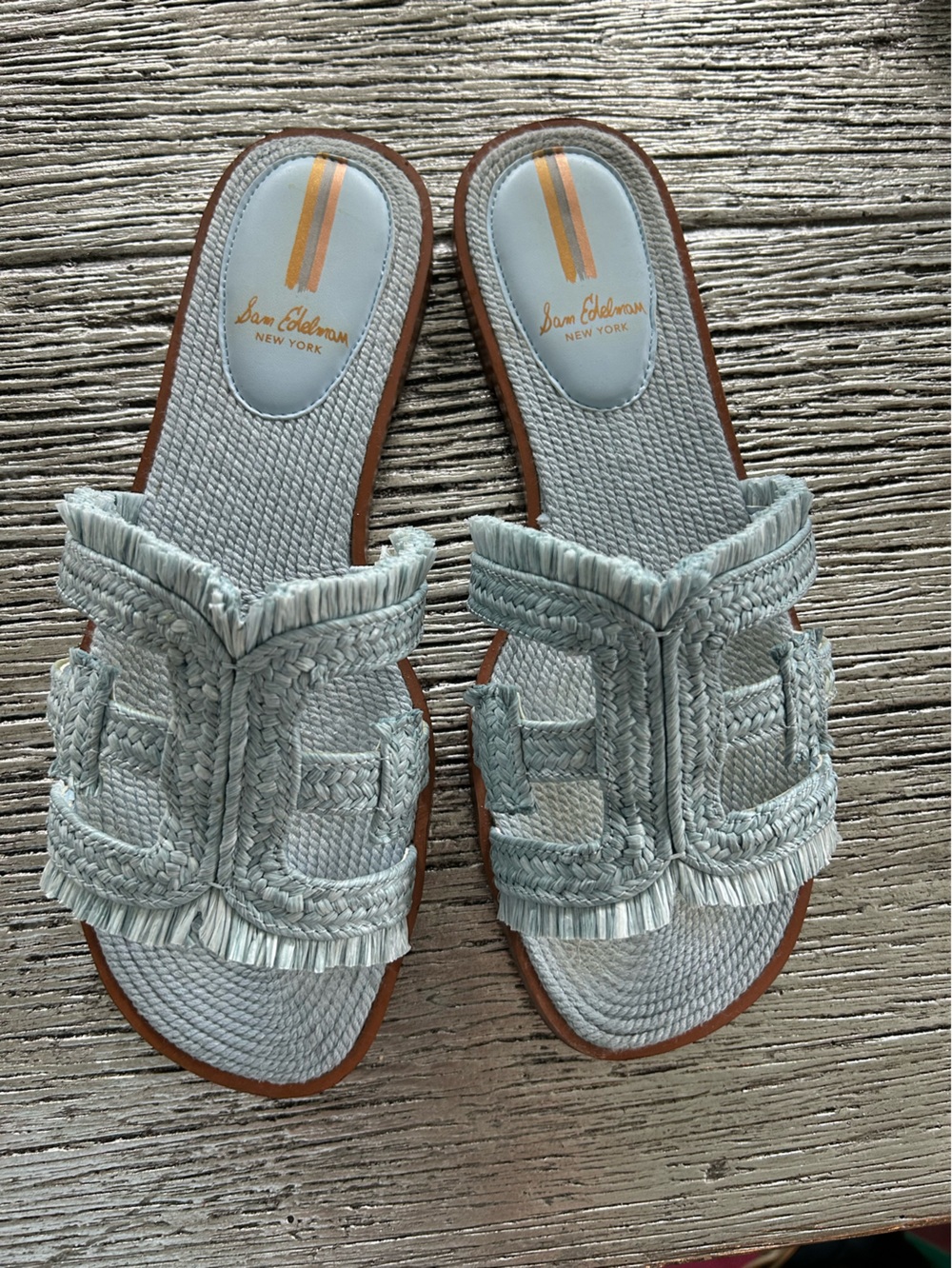 Sam Edelman Riviera Blue Braided Slide Sandals